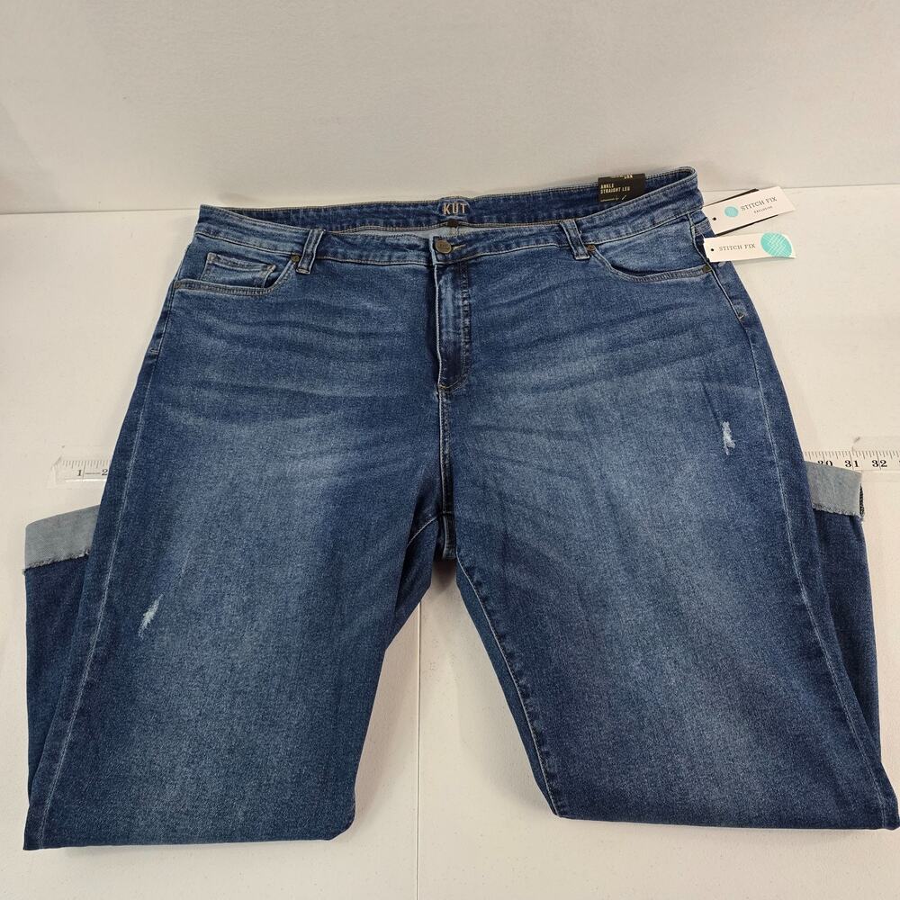 NWT Kut From the kloth ankle straight leg jeans 24W womens denim 6220 plus